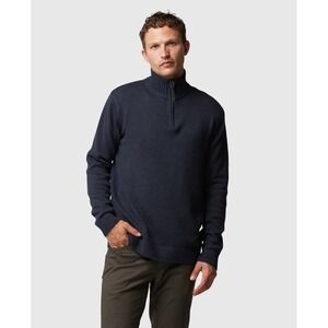 Rodd & Gunn Sweater Mens S Black (Ink) Quarter Zip Pullover 100% Cotton Logo NWT